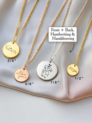 Handwriting Disc Necklace