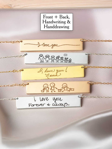 Handwriting Bar Necklace