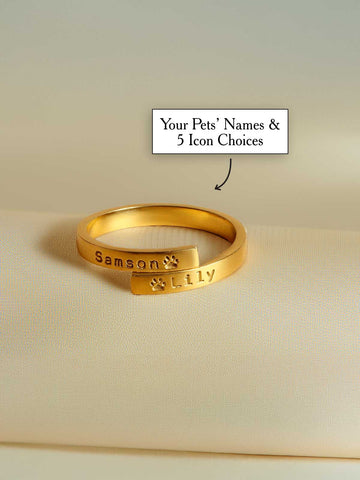 2 Name Pet Wrap Ring - 2.5mm