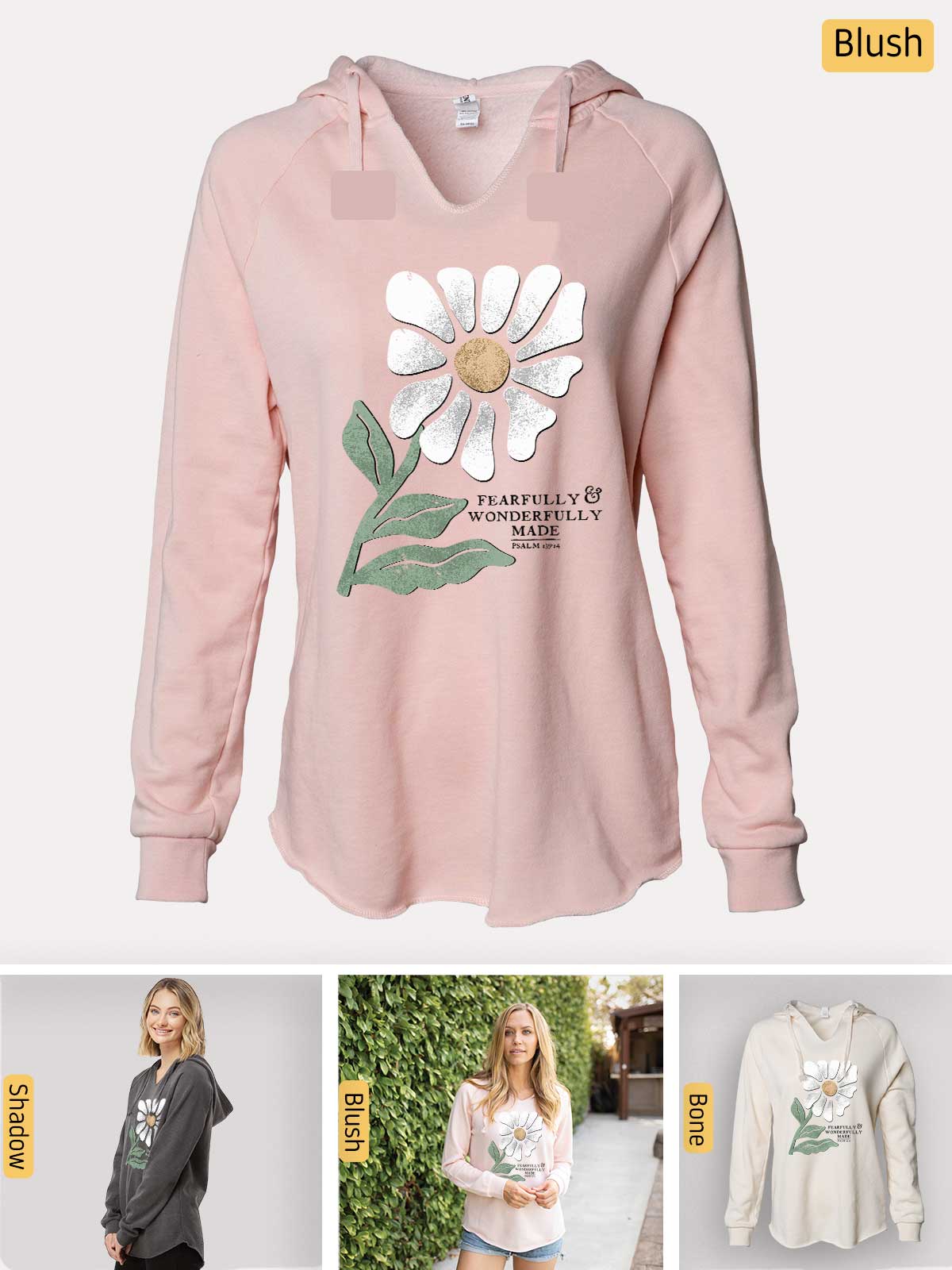 a women's sweatshirt with a flower on it