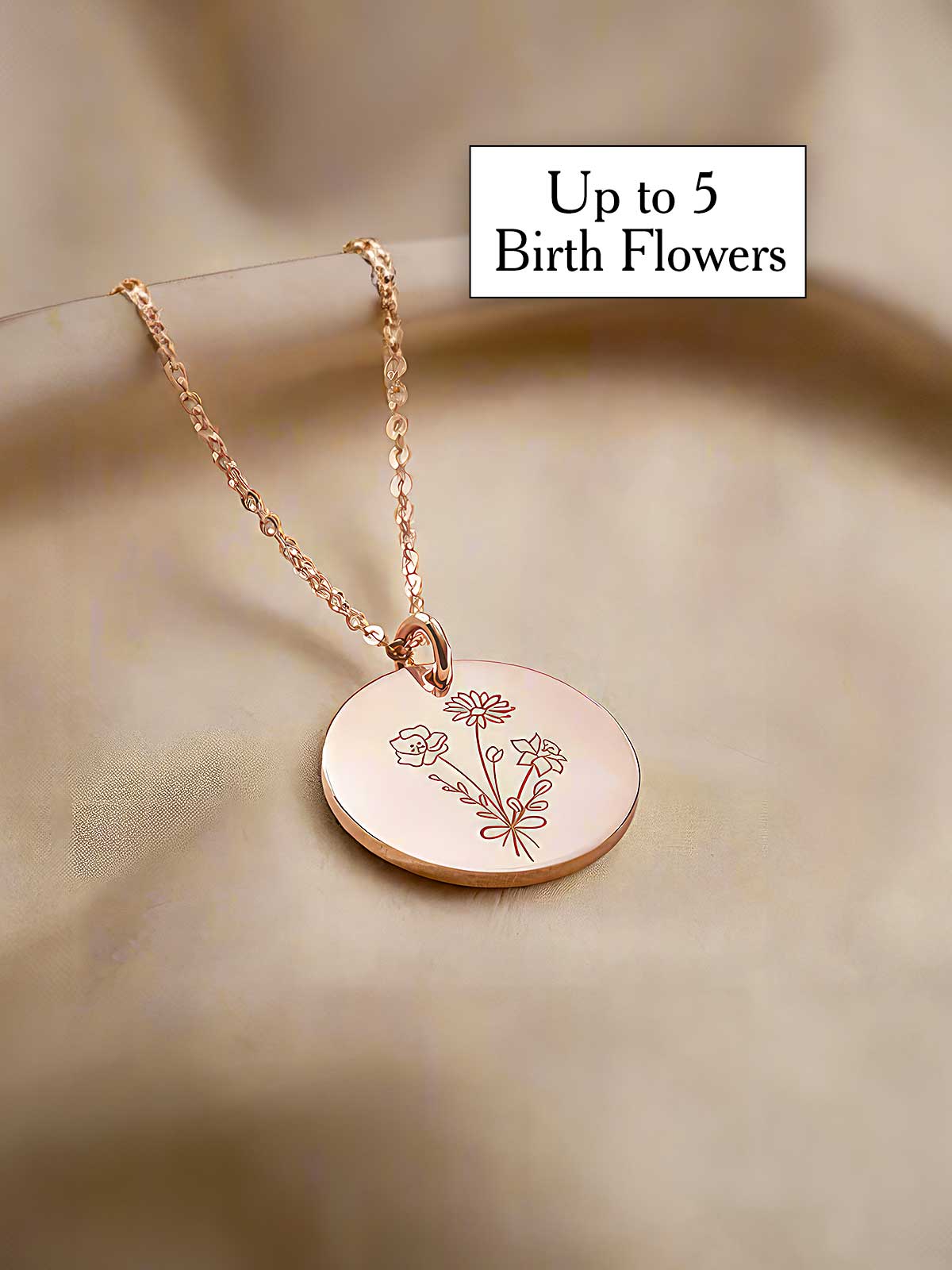 a necklace with a picture of a flower on it