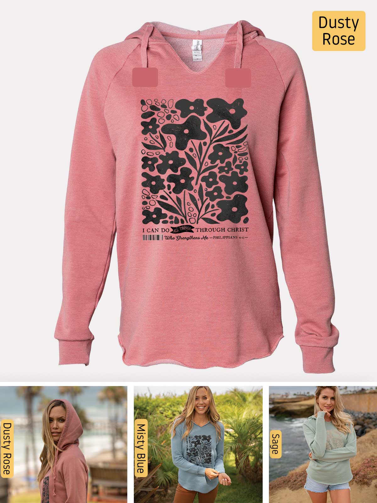 a pink hoodie with a picture of a tree on it