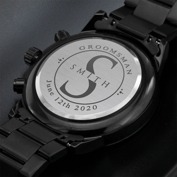 Groomsmen Chronograph Watch Set - Custom Engraving