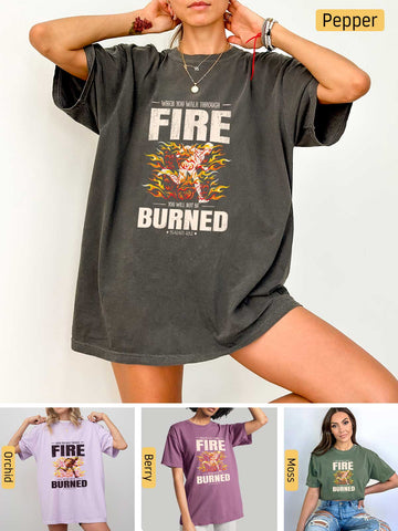 Walk Through the Fire, Firefighter - Isaiah 43:2-3 - Medium-weight, Unisex T-Shirt