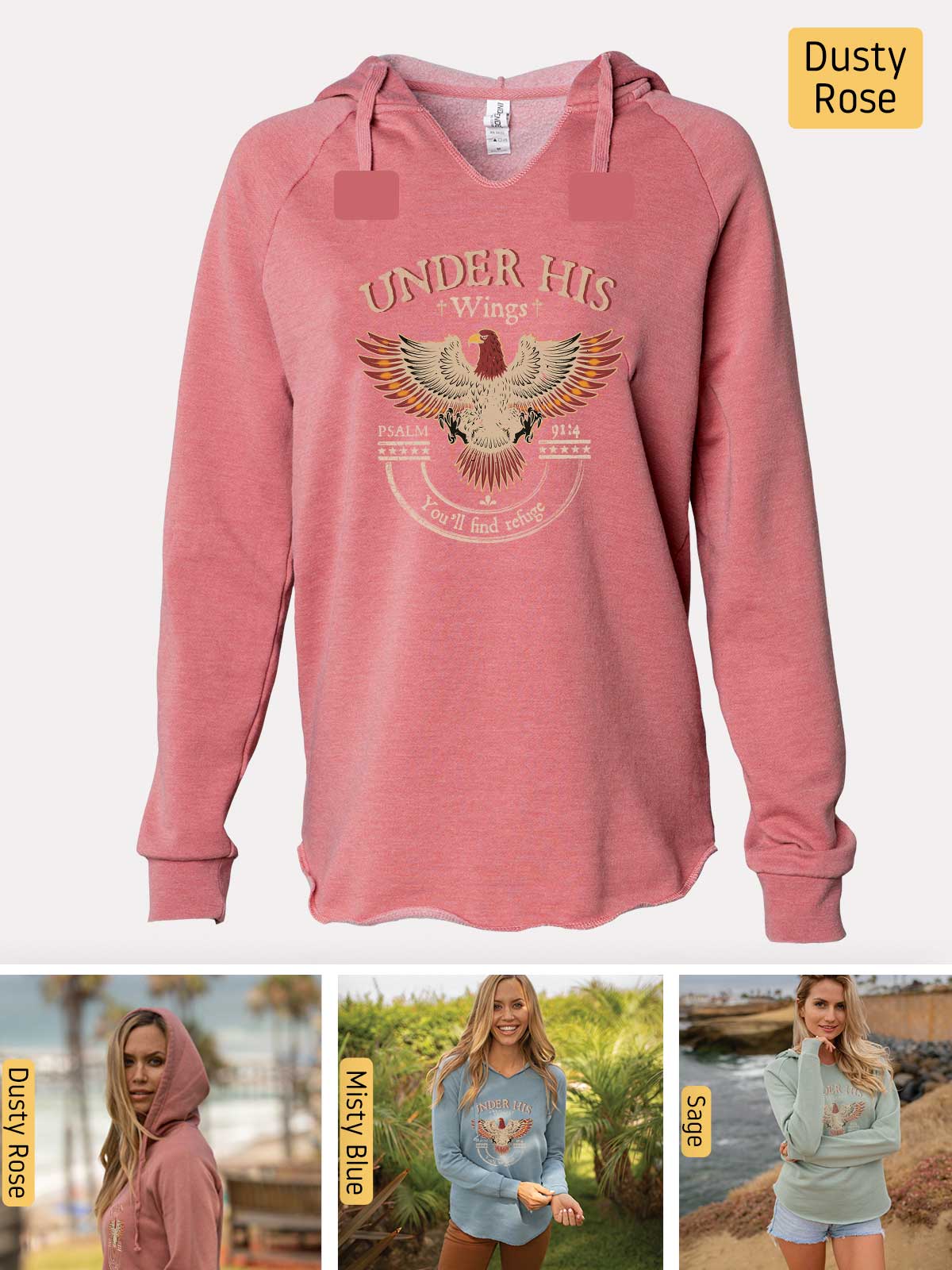 a pink hoodie with an eagle on it