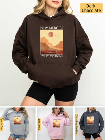 His Mercies are New Every Morning - Lamentations 3:22-23 - Medium-heavyweight, Unisex Hoodie