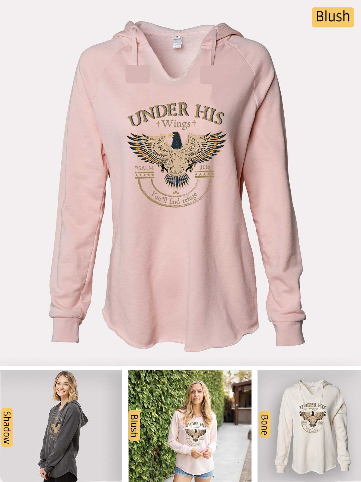 a pink hoodie with a picture of a woman in it