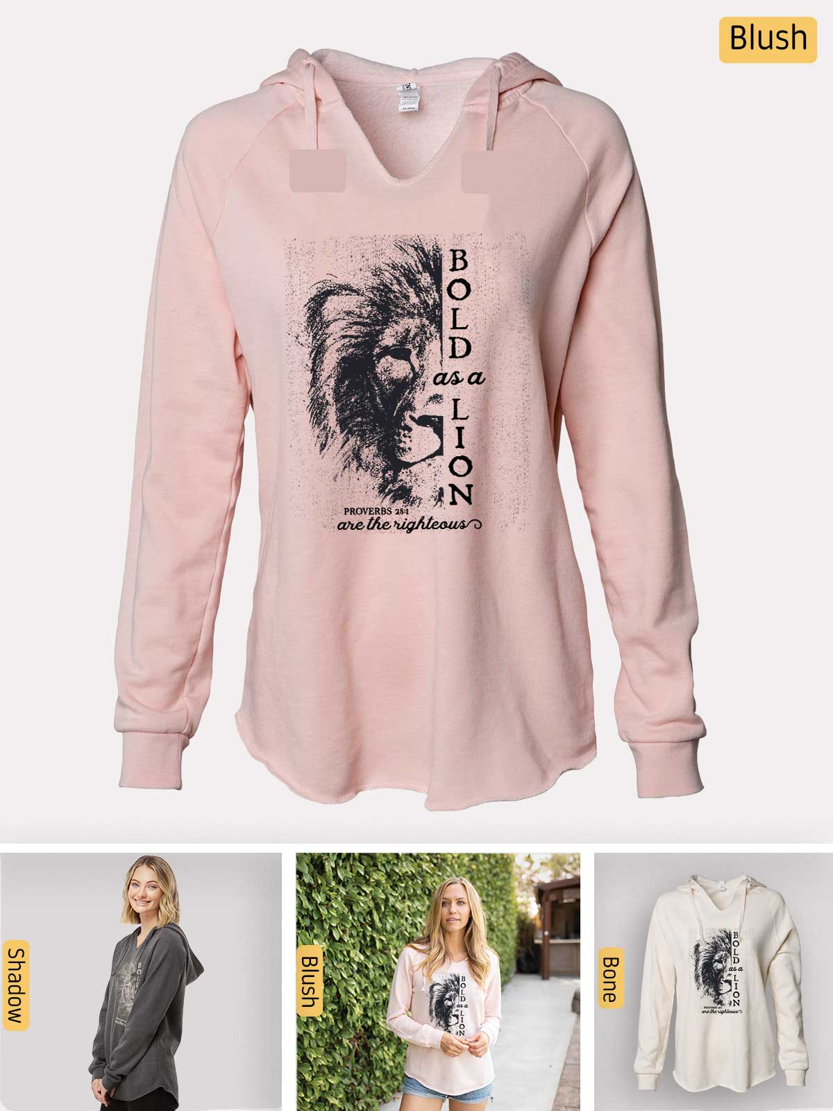 a pink hoodie with a lion on it