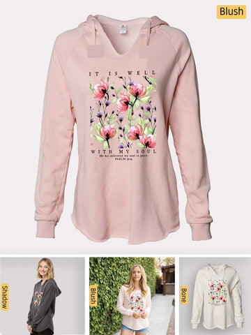 a women's pink hoodie with flowers on it