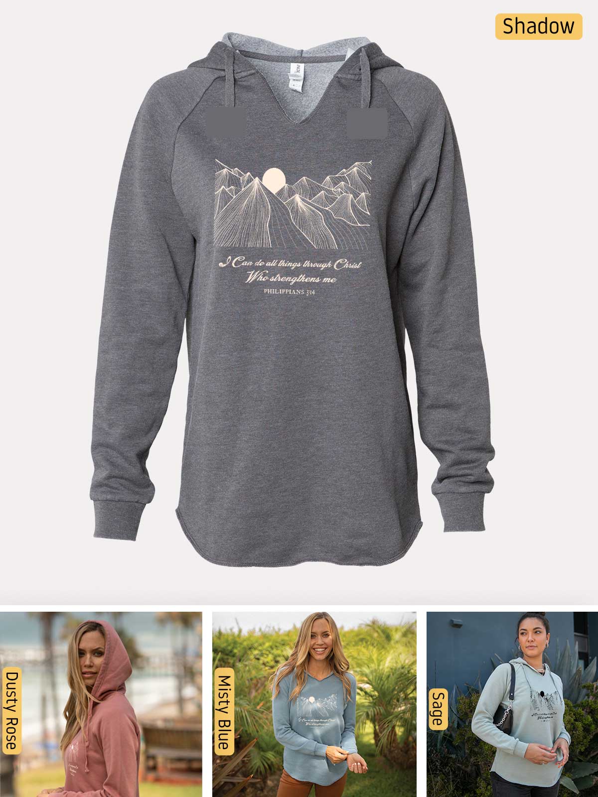 a women's hoodie with a picture of a woman wearing a hoodie