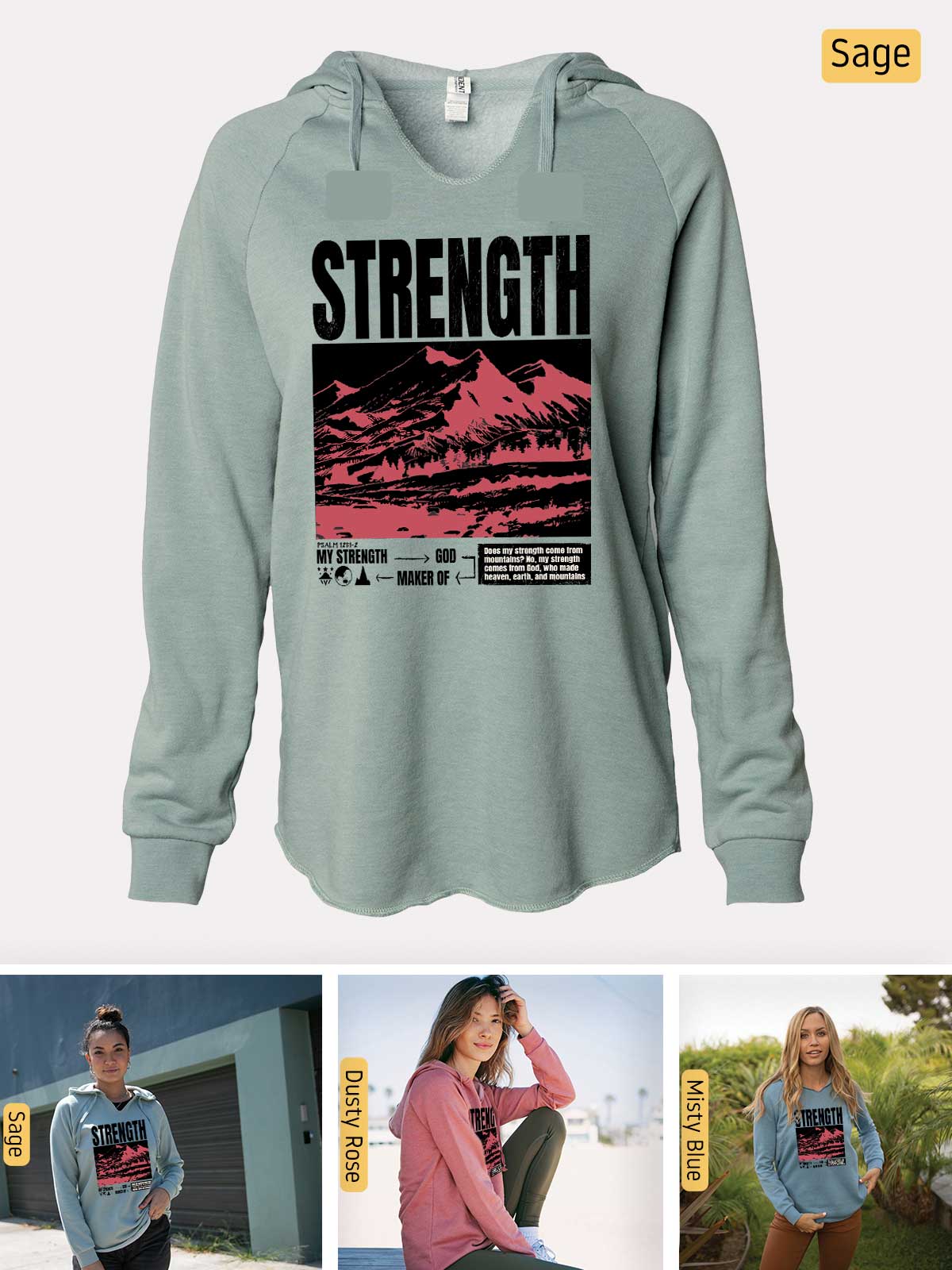 a women's sweatshirt with the words strength on it