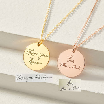 Actual Handwriting Necklace Personalized Memorial Jewelry