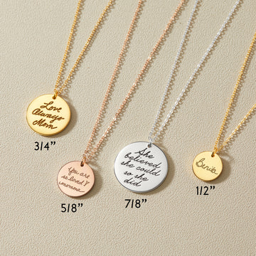 Actual Handwriting Necklace Personalized Memorial Jewelry