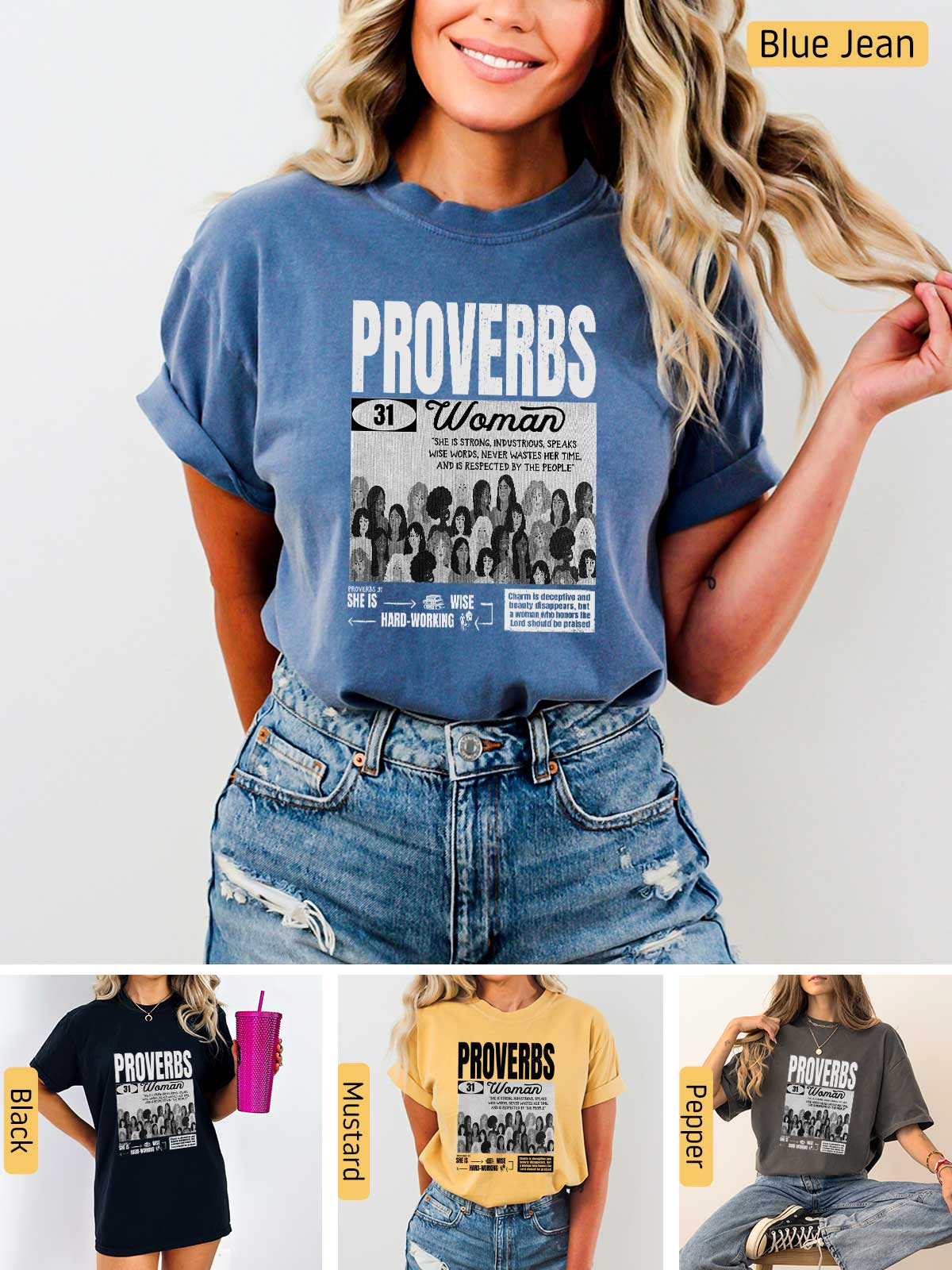 a woman wearing a t - shirt with the words provers on it