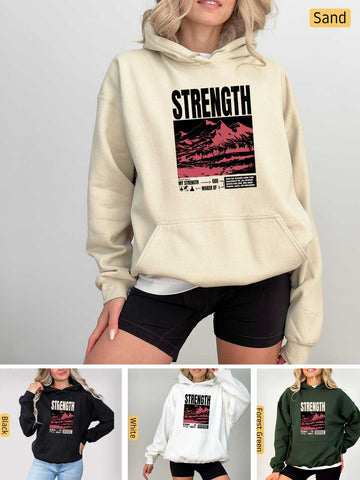 Strength, I Lift My Eyes to the Mountains - Psalm 121: 1-2 - Medium-heavyweight, Unisex Hoodie