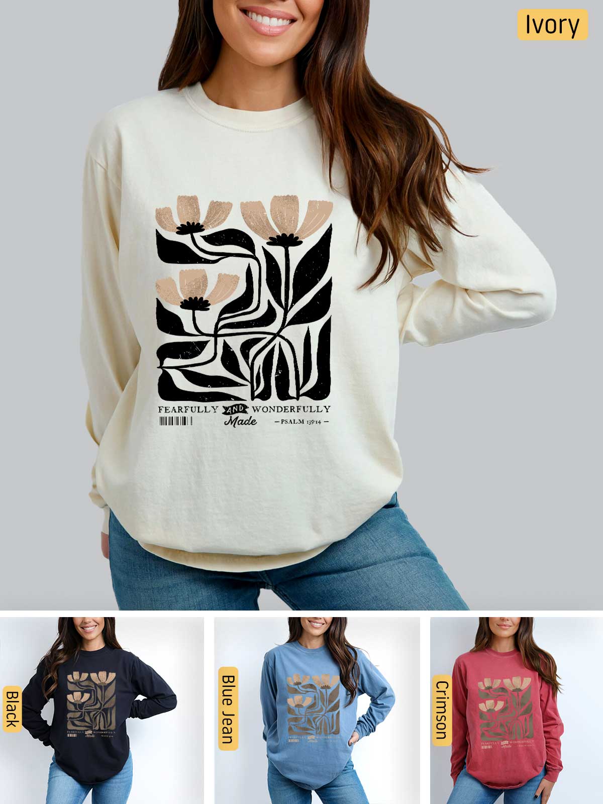 a woman wearing a sweatshirt with a graphic on it