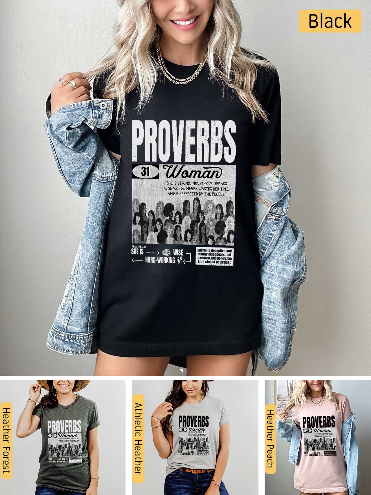 a woman wearing a t - shirt with the words provers on it