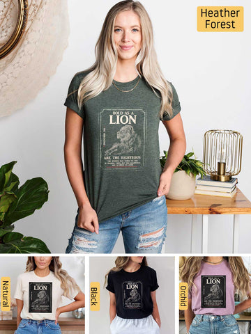 Bold as a Lion - Proverbs 28:1 - Lightweight, Unisex T-Shirt