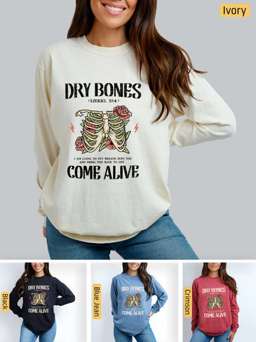 Dry Bones Come Alive -  Ezekiel 37:4 - Medium-weight, Unisex Longsleeve T-Shirt
