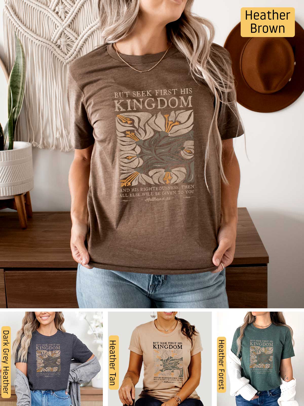 a woman wearing a t - shirt with the words kingdom printed on it