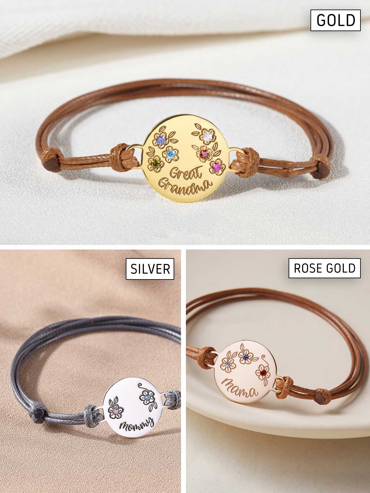 a picture of a bracelet with two charms