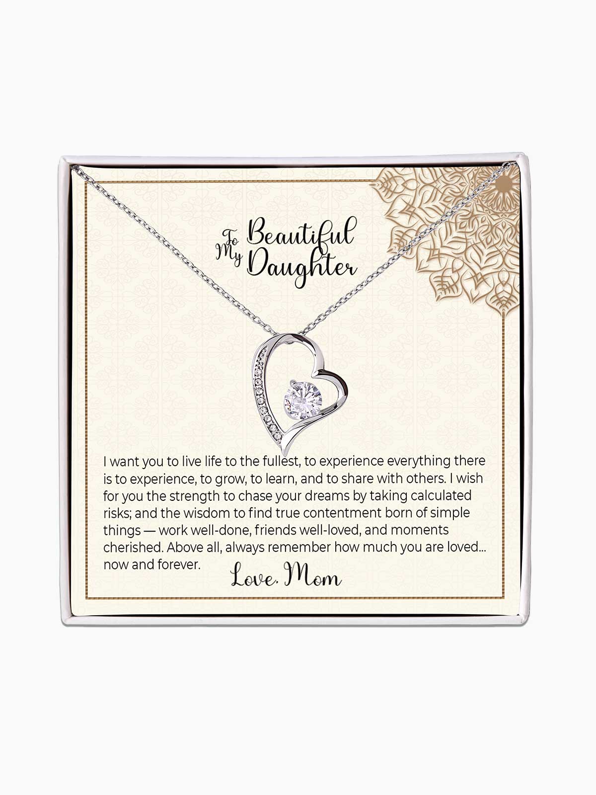 To Daughter - 'Live life to the fullest' - Forever Love Necklace