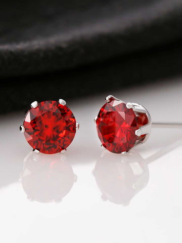 Red Cubic Zirconia Earrings